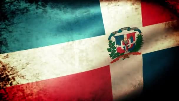 República Dominicana Bandera ondeando — Vídeo de stock