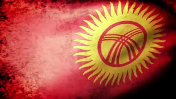 キルギスの旗を振っ — ストック動画
