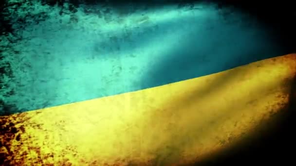 Ukrainische Flagge geschwenkt — Stockvideo