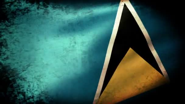 Saint lucia vlag wapperend — Stockvideo