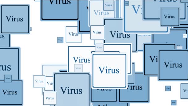 Alerta de virus contra fondo blanco , — Vídeos de Stock