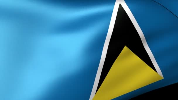 Saint Lucia flag waving — Stock Video