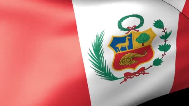 Bandeira do Peru acenando — Vídeo de Stock