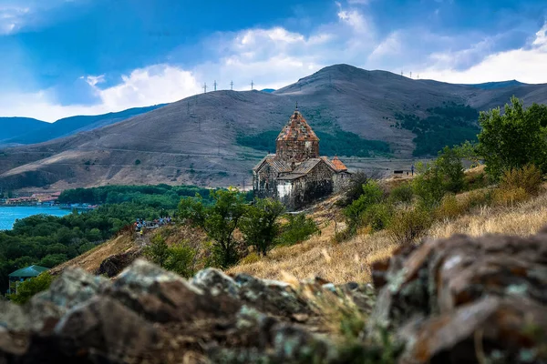 Kuil Tua Pegunungan Foto Sore Hari — Stok Foto