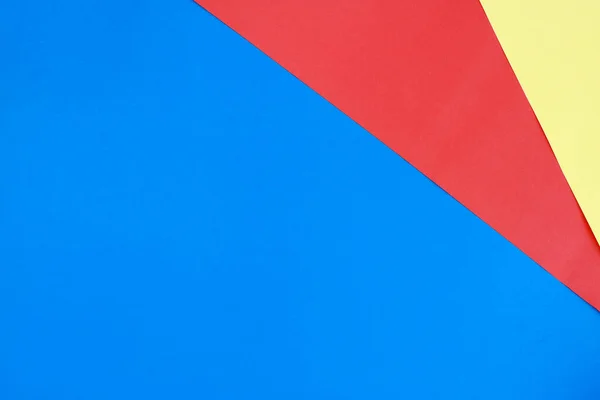 Geel Papier Blauw Rood Primaire Kleur Achtergrond Voor Het Ontwerp — Stockfoto