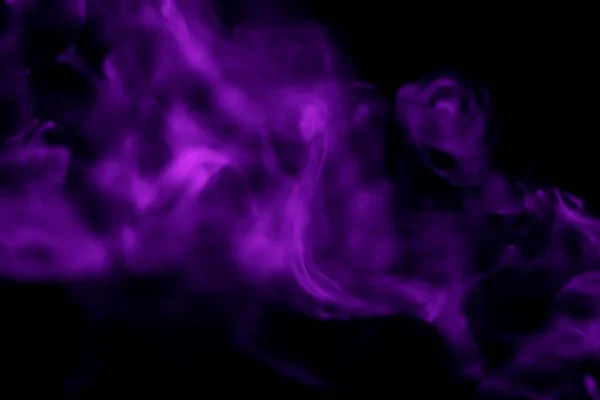 Purple Smoke Blurred Black Background — Stock Photo, Image