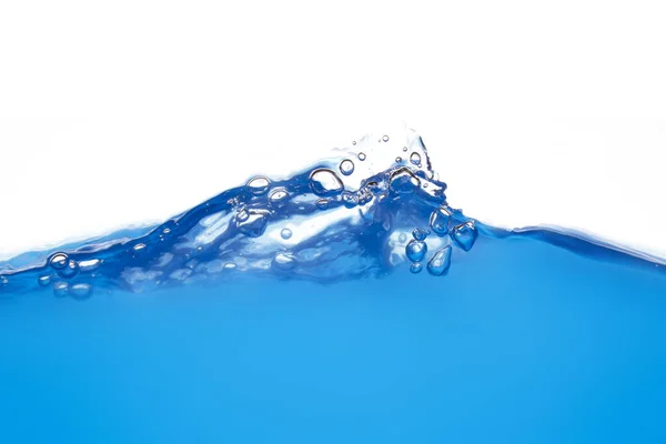 Superficie Acqua Blu Movimento Bolle Fondo Bianco — Foto Stock