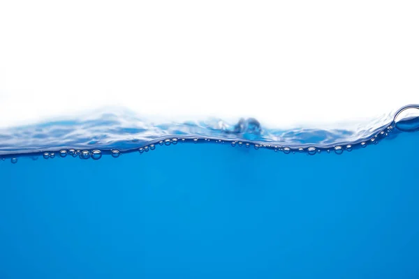 Superficie Acqua Blu Movimento Bolle Fondo Bianco — Foto Stock