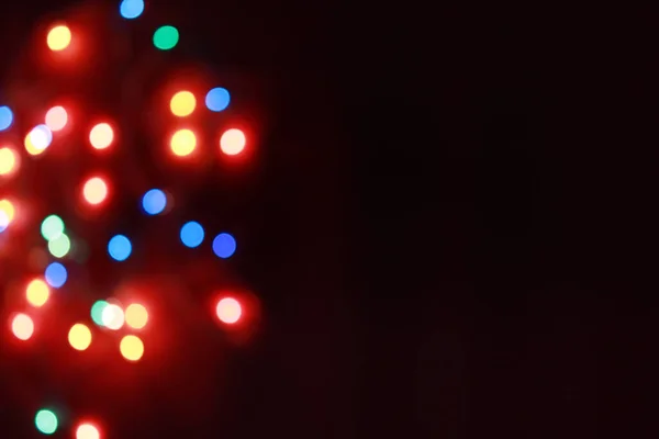 Abstract Bokeh Achtergrond Van Rond Kerstlicht Feesten — Stockfoto