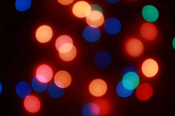 Abstract Bokeh Achtergrond Van Rond Kerstlicht Feesten — Stockfoto