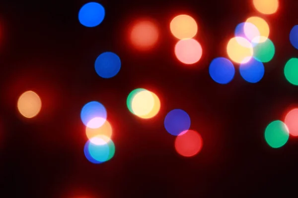 Abstract Bokeh Achtergrond Van Rond Kerstlicht Feesten — Stockfoto