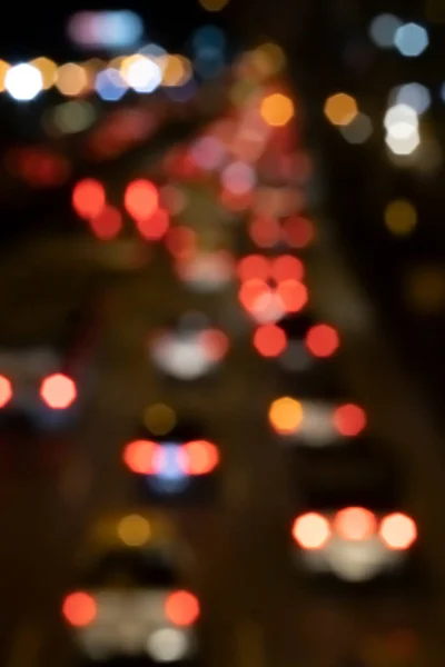 Bokeh Car Lights Street Night — Stock Photo, Image