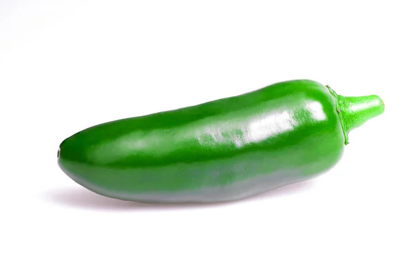 Poivrons Verts Mexicains Isolés Sur Fond Blanc Poivre Jalapeno — Photo