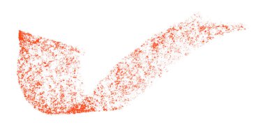 Beyaz zemin üzerinde kırmızı boya fırçası darbesi izole