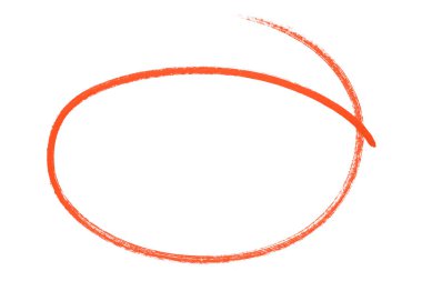 Beyaz arkaplanda izole edilmiş kırmızı kalem işaretli daire