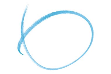 Açık mavi kalem vurgulama daire işareti beyaz arkaplanda izole