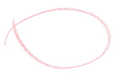 Beyaz arkaplanda izole edilmiş pembe kalem işaretli daire işareti