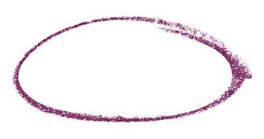 Beyaz arkaplanda izole edilmiş mor kalem vurgulama çemberi işareti