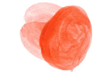 Kırmızı suluboya daire deseni beyaz arkaplanda izole edildi