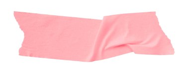 Pembe buruşuk yırtık bant beyaz arkaplanda izole.