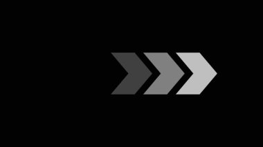 Siyah arkaplan durdurma hareketinde beyaz ok izole edildi