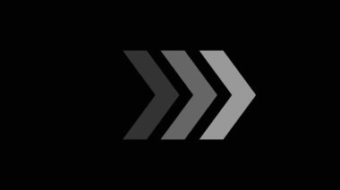 Siyah arkaplan durdurma hareketinde beyaz ok izole edildi