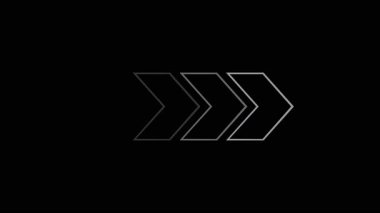 Siyah arkaplan durdurma hareketinde beyaz ok izole edildi