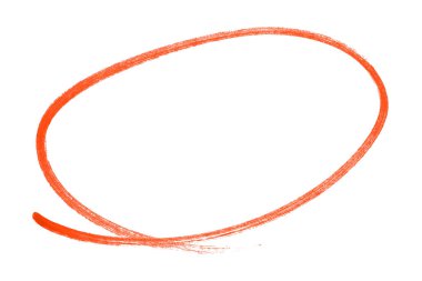 Beyaz arkaplanda izole edilmiş kırmızı kalem işaretli daire