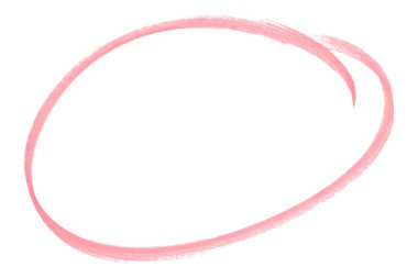 Beyaz arkaplanda izole edilmiş pembe kalem işaretli daire işareti