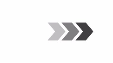 Siyah ok beyaz arkaplanda izole edilmiş. Hareketi durdur.