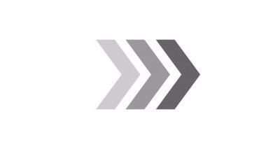 Siyah ok beyaz arkaplanda izole edilmiş. Hareketi durdur.