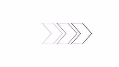 Siyah ok beyaz arkaplanda izole edilmiş. Hareketi durdur.