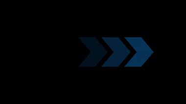 mavi ok siyah arkaplan durdurma hareketinde izole edildi.