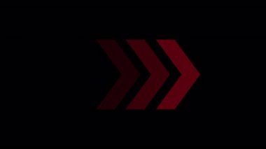 Kırmızı ok siyah arkaplan durdurma hareketinde izole edildi