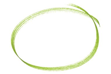 Beyaz arkaplanda izole edilmiş yeşil kalem işaretli daire