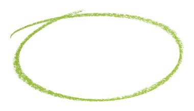 Beyaz arkaplanda izole edilmiş yeşil kalem işaretli daire