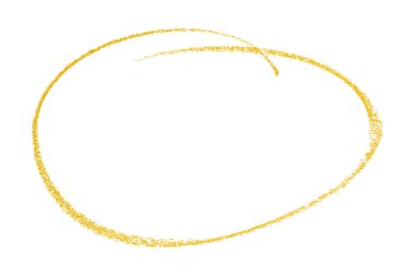 Beyaz arkaplanda izole edilmiş sarı kalem işaretli daire