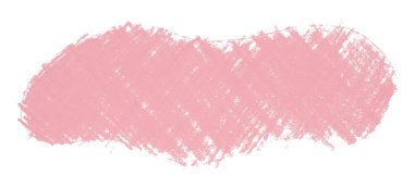 Soyut organik renkli kalemler soyut pembe tebeşir damlası şekli beyaz arkaplanda izole edilmiş.