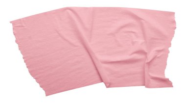 Pembe buruşuk yırtık bant beyaz arkaplanda izole.