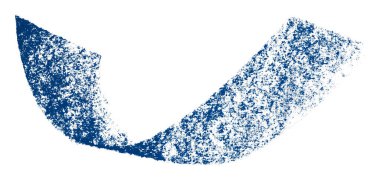 Beyaz zemin üzerinde mavi boya fırçası darbesi izole