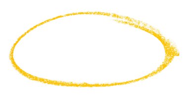 Beyaz arkaplanda izole edilmiş sarı kalem işaretli daire