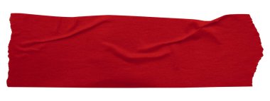 kırmızı buruşmuş yırtık bant beyaz arkaplanda izole.