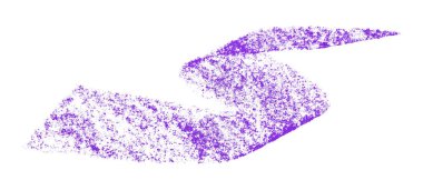 Mor boya fırçası darbesi beyaz arkaplanda izole