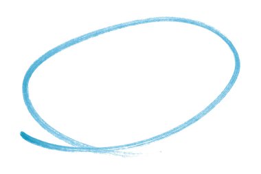 Açık mavi kalem vurgulama daire işareti beyaz arkaplanda izole