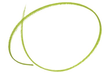 Beyaz arkaplanda izole edilmiş yeşil kalem işaretli daire