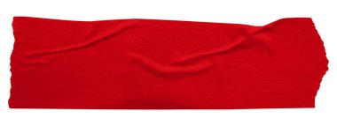 kırmızı buruşmuş yırtık bant beyaz arkaplanda izole.