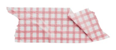 Beyaz arkaplanda izole edilmiş pembe desenli kağıt bant.