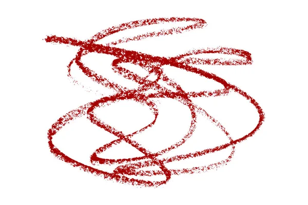 Beyaz arkaplanda kırmızı kalem darbeleri izole edildi.