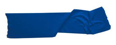 Mavi buruşmuş yırtık bant beyaz arkaplanda izole.