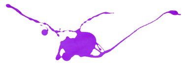 Mor sıçrama suluboya fırçası beyaz arkaplanda izole edildi